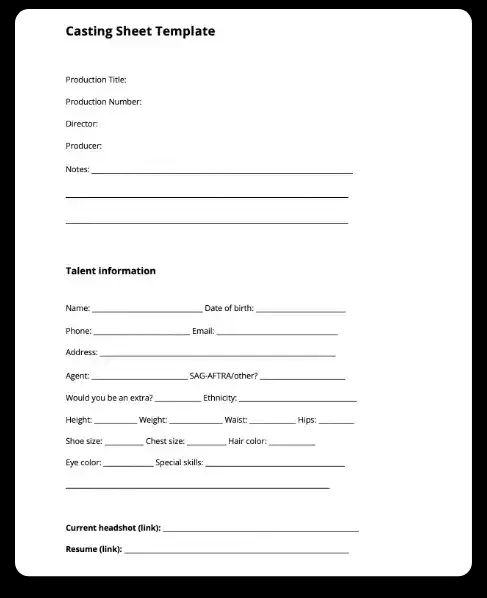 Foto 1 Casting Sheet - Everything you need to know